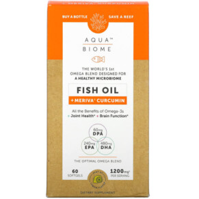 Enzymedica Aqua Biome Fish Oil + Meriva Curcumin Lemon 600 mg 60 Softgels 670480100011
