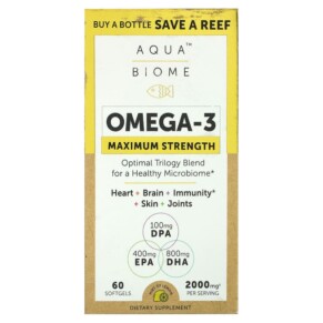 Enzymedica Aqua Biome Omega-3 Maximum Strength Lemon 1.000 mg 60 Softgels 670480100127