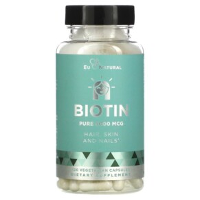 Eu Natural Biotin 5.000 mcg 120 Vegetarian Capsules 855244008172