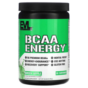 EVLution Nutrition BCAA Energy Green Apple 10.26 oz (291 g) 682055552521