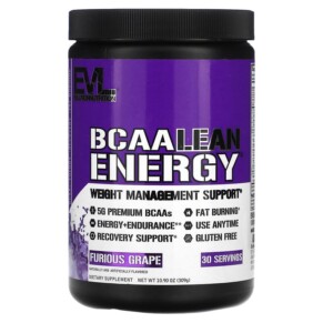 EVLution Nutrition BCAA LEAN ENERGY Furious Grape 10.9 oz (309 g) 818901020900