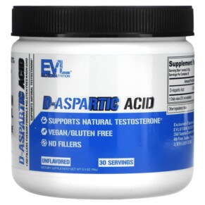 EVLution Nutrition D-Aspartic Acid Unflavored 3.3 oz (94 g) 818901027022