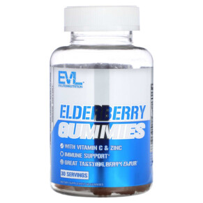 EVLution Nutrition Elderberry Gummies Berry 60 Gummies 818901027183