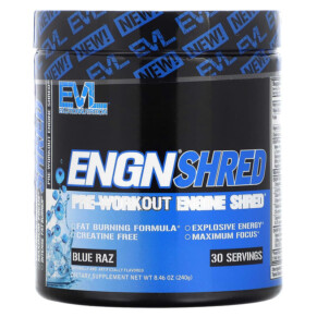 EVLution Nutrition ENGN Shred Pre-Workout Engine Shred Blue Raz 8.1 oz (231 g) 710051864123