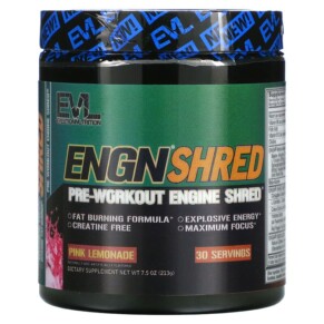 EVLution Nutrition ENGN Shred Pre-Workout Shred Engine Pink Lemonade 7.5 oz (213 g) 818901020382