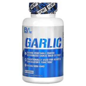 EVLution Nutrition Garlic 500 mg 60 Veggie Capsules 818901027091