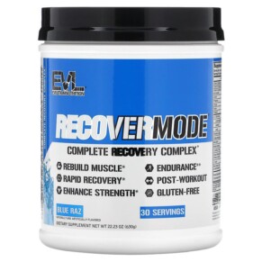 EVLution Nutrition RECOVERMODE Complete Recovery Complex Blue Raz 22.23 oz (630 g) 710051864512