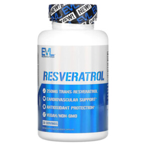 EVLution Nutrition Resveratrol 250 mg 60 Veggie Capsules 818901028135