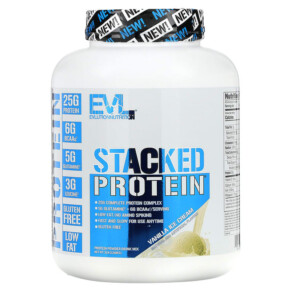 EVLution Nutrition Stacked Protein Vanilla Ice cream 5 lb (2.268 kg) 818901025141