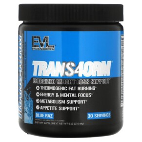 EVLution Nutrition Trans4orm Blue Raz 5.10 oz (144 g) 682055552217