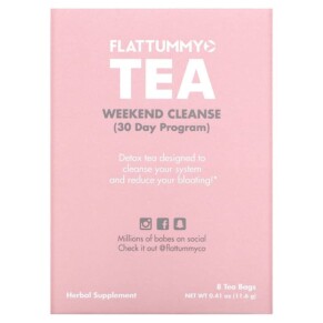 Flat Tummy Weekend Cleanse 30 Day Program 8 Tea Bags 0.05 oz (1.45 g) Each 855119006531