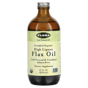 Flora Certified Organic High Lignan Flax Oil 17 fl oz (500 ml) 061998678961