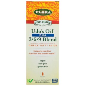 Flora Udo's Choice Udo's Oil DHA 3-6-9 Blend 17 fl oz (500 ml) 061998679982