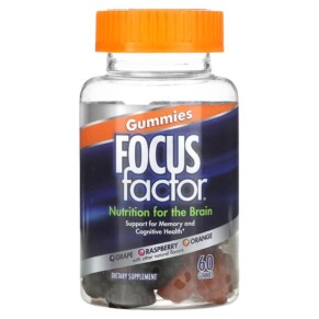 Focus Factor Nutrition For The Brain Grape Raspberry Orange 60 Gummies 855119006029