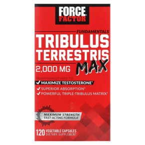 Force Factor Fundamentals Tribulus Terrestris Max 500 mg 120 Vegetable Capsules 818594018468