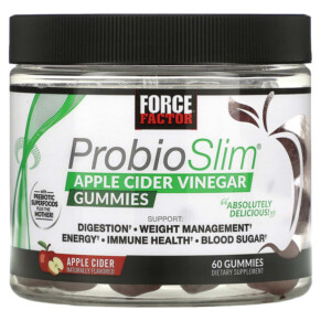 Force Factor ProbioSlim Apple Cider Vinegar Gummies 60 Gummies 818594015436