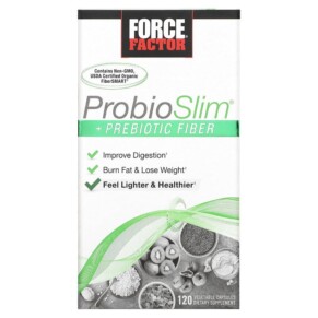 Force Factor ProbioSlim + Prebiotic Fiber 120 Vegetable Capsules 818594014767