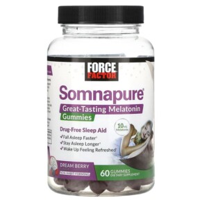 Force Factor Somnapure Great Tasting Melatonin Gummies Dream Berry 5 mg 60 Gummies 818594017966