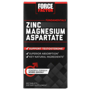 Force Factor Zinc Magnesium Aspartate 60 Tablets 818594015283