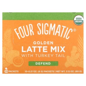 Four Sigmatic Golden Latte Mix with Turkey Tail 10 Packets 0.21 oz (6 g) Each (Discontinued Item) 816897020782