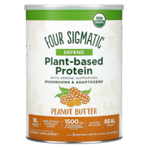 Four Sigmatic Plant-Based Protein with Immune Supporting Mushrooms & Adaptogens Peanut Butter 1.32 lbs (600 g) 816897022274