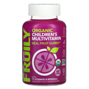 Fruily Organic Children's Multivitamin with 17 Vitamins and Minerals Mixed Fruit 60 Gummies 850019556117