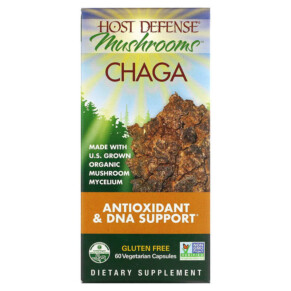 Fungi Perfecti Host Defense Chaga 60 Vegetarian Capsules 633422031828