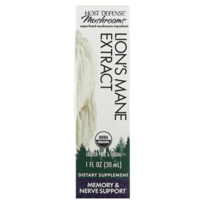 Fungi Perfecti Host Defense Lion's Mane Extract Memory & Nerve Support 1 fl oz (30 ml) 633422051611