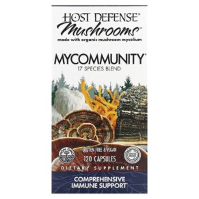 Fungi Perfecti Host Defense MyCommunity A 17 Species Multi Mushroom Complex 120 Vegetarian Capsules 633422038131