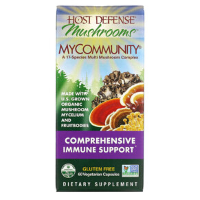 Fungi Perfecti Host Defense MyCommunity A 17 Species Multi Mushroom Complex 60 Vegetarian Capsules 633422038124