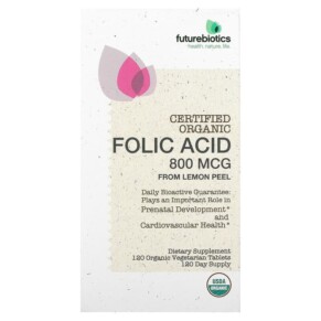 Futurebiotics Folic Acid From Lemon Peel 800 mcg 120 Organic Vegetarian Tablets 049479035182