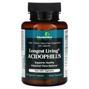 Futurebiotics Longest Living Acidophilus 100 Vegetarian Capsules 049479001156