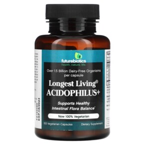 Futurebiotics Longest Living Acidophilus+ 100 Vegetarian Capsules 049479001163