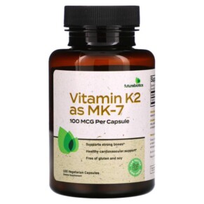 Futurebiotics Vitamin K2 as MK-7 100 mcg 100 Vegetarian Capsules 049479500901