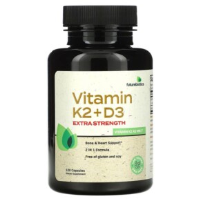 Futurebiotics Vitamin K2 + D3 Extra Strength 120 Capsules 049479501335