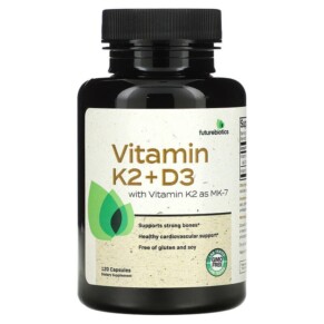 Futurebiotics Vitamin K2 + D3 with Vitamin K2 as MK-7 120 Capsules 049479500703