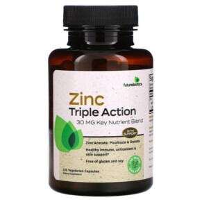 Futurebiotics Zinc Triple Action 30 mg 150 Vegetarian Capsules 049479501205