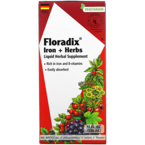 Gaia Herbs Floradix Iron + Herbs 17 fl oz (500 ml) 850026260106