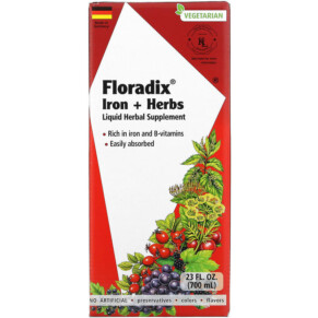 Gaia Herbs Floradix Iron + Herbs 23 fl oz (700 ml) 850026260113