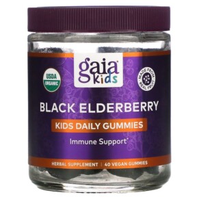 Gaia Herbs Kids Black Elderberry Immune Support 40 Vegan Gummies 751063151481