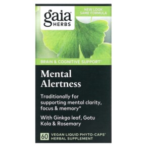 Gaia Herbs Mental Alertness 60 Vegan Liquid Phyto-Caps 751063398602
