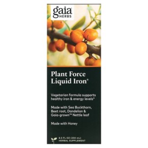 Gaia Herbs Plant Force Liquid Iron 8.5 fl oz (250 ml) 751063146265