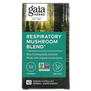 Gaia Herbs Respiratory Mushroom Blend 40 Vegan Capsules 751063151719