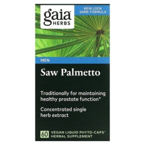 Gaia Herbs Saw Palmetto for Men 60 Vegan Liquid Phyto-Caps 751063395724