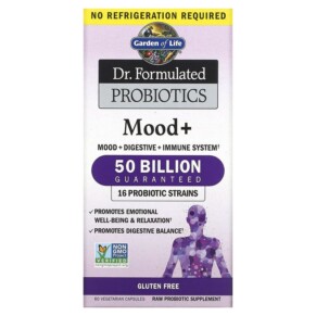 Garden of Life Dr. Formulated Probiotics Mood+ 60 Vegetarian Capsules 658010120043