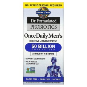 Garden of Life Dr. Formulated Probiotics Once Daily Men's 50 Billion 30 Vegetarian Capsules 658010118293