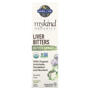 Garden of Life MyKind Organics Liver Bitters Detox Spray Alcohol Free 2 fl oz (58 ml) 658010123181