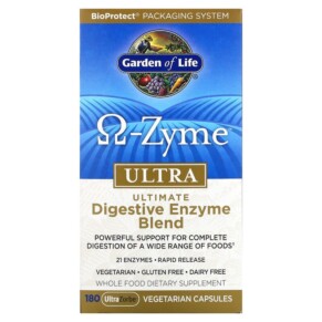 Garden of Life O-Zyme Ultra Ultimate Digestive Enzyme Blend 180 UltraZorbe Vegetarian Capsules 658010113373