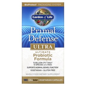 Garden of Life Primal Defense Ultra Ultimate Probiotic Formula 180 UltraZorbe Vegetarian Capsules 658010113359