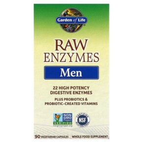 Garden of Life RAW Enzymes Men 90 Vegetarian Capsules 658010115612